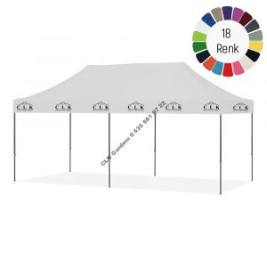 CLK 3x6 Saçak Logo Baskılı Katlanabilir Tente Gazebo Çadır İmalatı Satışı